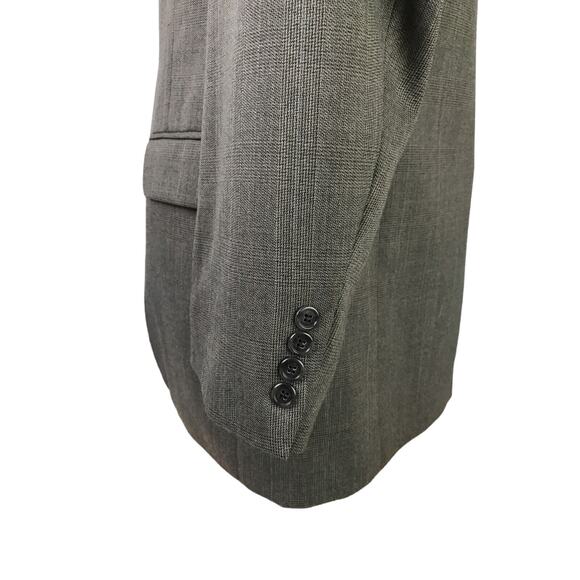 Haggar Black Label Suit Jacket Two Button Size 42L Windowpane Gray - Picture 7 of 12